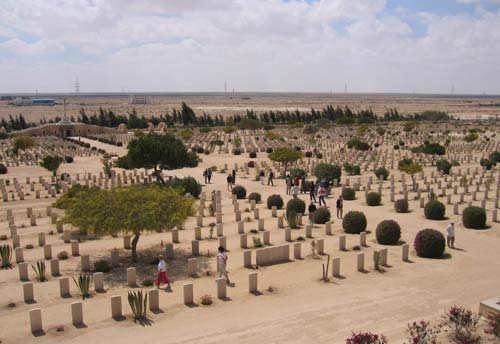 Graves at Commonwealth Cemetery at El Alamein in Egypt