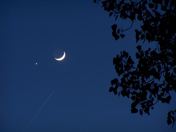 Venus and the moon