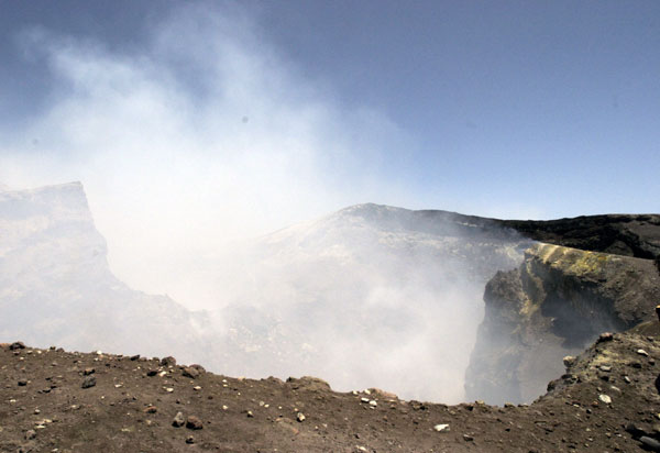 Active vent in the central crater of Mt. Etna