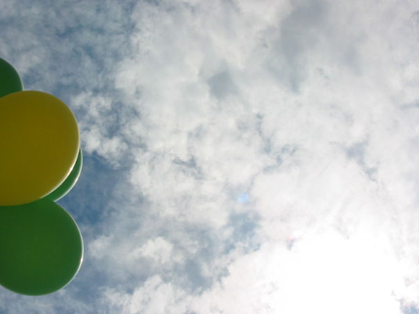 Balloons in a summer sky