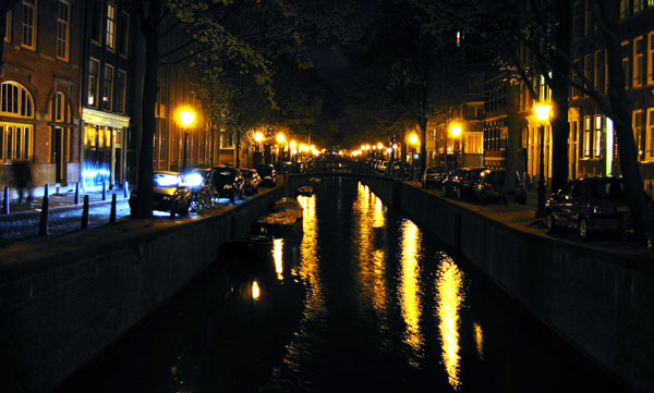 Canal at night Amsterdam