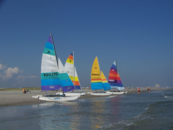 Catamarans at Brigantine Beach, New Jersey.